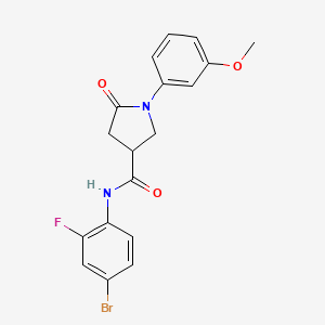 molecular formula C18H16BrFN2O3 B11163358 N-(4-bromo-2-fluorophenyl)-1-(3-methoxyphenyl)-5-oxopyrrolidine-3-carboxamide 