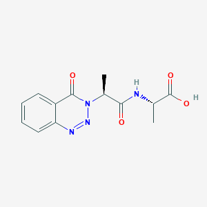 molecular formula C13H14N4O4 B11163359 2-[2-(4-Oxo-3,4-dihydro-1,2,3-benzotriazin-3-YL)propanamido]propanoic acid 