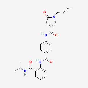 1-butyl-5-oxo-N-(4-{[2-(propan-2-ylcarbamoyl)phenyl]carbamoyl}phenyl)pyrrolidine-3-carboxamide