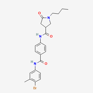 molecular formula C23H26BrN3O3 B11163372 N-{4-[(4-bromo-3-methylphenyl)carbamoyl]phenyl}-1-butyl-5-oxopyrrolidine-3-carboxamide 