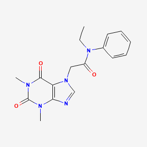 2-(1,3-dimethyl-2,6-dioxo-1,2,3,6-tetrahydro-7H-purin-7-yl)-N-ethyl-N-phenylacetamide