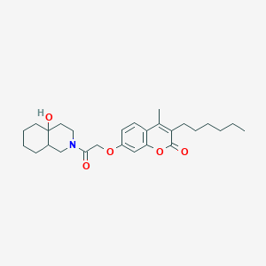 3-hexyl-7-[2-(4a-hydroxyoctahydroisoquinolin-2(1H)-yl)-2-oxoethoxy]-4-methyl-2H-chromen-2-one