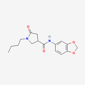 N-(1,3-benzodioxol-5-yl)-1-butyl-5-oxopyrrolidine-3-carboxamide