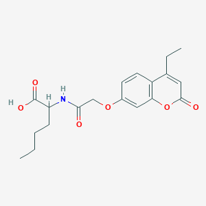 molecular formula C19H23NO6 B11163399 N-{[(4-ethyl-2-oxo-2H-chromen-7-yl)oxy]acetyl}norleucine 