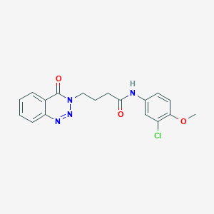 molecular formula C18H17ClN4O3 B11163423 N-(3-chloro-4-methoxyphenyl)-4-(4-oxo-1,2,3-benzotriazin-3(4H)-yl)butanamide 