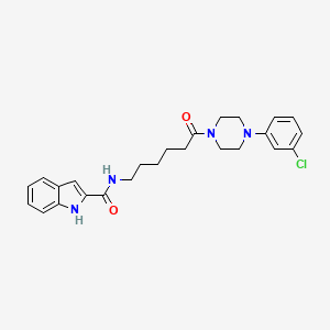 molecular formula C25H29ClN4O2 B11163442 N~2~-{6-[4-(3-chlorophenyl)piperazino]-6-oxohexyl}-1H-indole-2-carboxamide 