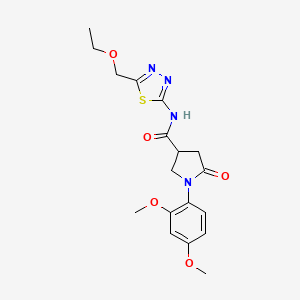 1-(2,4-dimethoxyphenyl)-N-[5-(ethoxymethyl)-1,3,4-thiadiazol-2-yl]-5-oxopyrrolidine-3-carboxamide