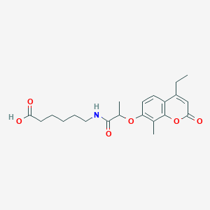 molecular formula C21H27NO6 B11163471 6-({2-[(4-ethyl-8-methyl-2-oxo-2H-chromen-7-yl)oxy]propanoyl}amino)hexanoic acid 