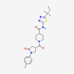 N-[5-(2-methylbutan-2-yl)-1,3,4-thiadiazol-2-yl]-1-[1-(4-methylphenyl)-5-oxopyrrolidine-3-carbonyl]piperidine-4-carboxamide