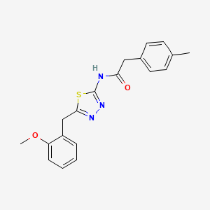 molecular formula C19H19N3O2S B11163498 N-[5-(2-methoxybenzyl)-1,3,4-thiadiazol-2-yl]-2-(4-methylphenyl)acetamide 