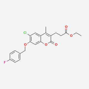 ethyl 3-{6-chloro-7-[(4-fluorobenzyl)oxy]-4-methyl-2-oxo-2H-chromen-3-yl}propanoate