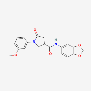 N-(1,3-benzodioxol-5-yl)-1-(3-methoxyphenyl)-5-oxopyrrolidine-3-carboxamide