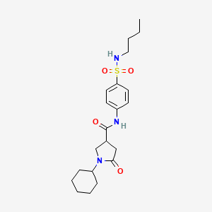 N-[4-(butylsulfamoyl)phenyl]-1-cyclohexyl-5-oxopyrrolidine-3-carboxamide