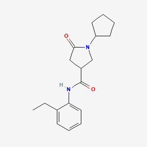 1-cyclopentyl-N-(2-ethylphenyl)-5-oxopyrrolidine-3-carboxamide