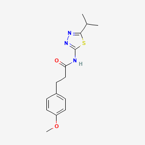 molecular formula C15H19N3O2S B11163567 3-(4-methoxyphenyl)-N-[5-(propan-2-yl)-1,3,4-thiadiazol-2-yl]propanamide 