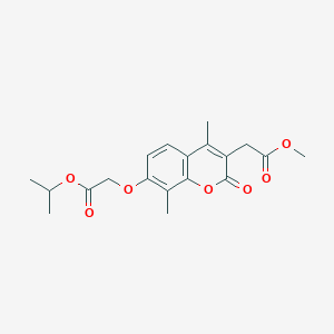 molecular formula C19H22O7 B11163569 methyl [7-(2-isopropoxy-2-oxoethoxy)-4,8-dimethyl-2-oxo-2H-chromen-3-yl]acetate 