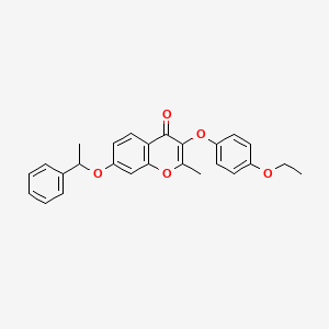 3-(4-ethoxyphenoxy)-2-methyl-7-(1-phenylethoxy)-4H-chromen-4-one