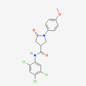 molecular formula C18H15Cl3N2O3 B11163591 1-(4-methoxyphenyl)-5-oxo-N-(2,4,5-trichlorophenyl)pyrrolidine-3-carboxamide 