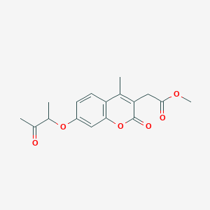 methyl {4-methyl-2-oxo-7-[(3-oxobutan-2-yl)oxy]-2H-chromen-3-yl}acetate