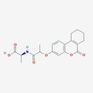 molecular formula C19H21NO6 B11163615 2-[2-({6-Oxo-6H,7H,8H,9H,10H-cyclohexa[C]chromen-3-YL}oxy)propanamido]propanoic acid 