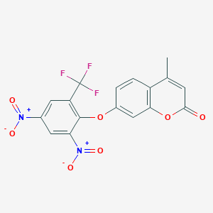 7-[2,4-dinitro-6-(trifluoromethyl)phenoxy]-4-methyl-2H-chromen-2-one