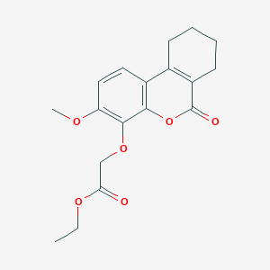 molecular formula C18H20O6 B11163678 ethyl [(3-methoxy-6-oxo-7,8,9,10-tetrahydro-6H-benzo[c]chromen-4-yl)oxy]acetate 