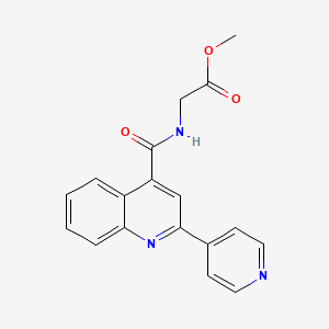 molecular formula C18H15N3O3 B11163679 Methyl 2-{[2-(pyridin-4-yl)quinolin-4-yl]formamido}acetate 