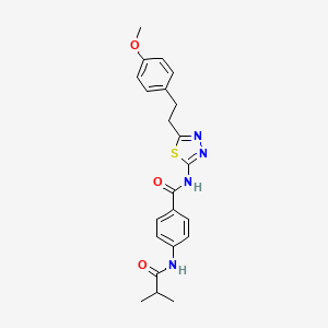 N-{5-[2-(4-methoxyphenyl)ethyl]-1,3,4-thiadiazol-2-yl}-4-[(2-methylpropanoyl)amino]benzamide