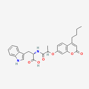 (2S)-2-({2-[(4-butyl-2-oxo-2H-chromen-7-yl)oxy]propanoyl}amino)-3-(1H-indol-3-yl)propanoic acid