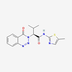 molecular formula C16H17N5O2S B11163704 (2S)-3-methyl-N-(5-methyl-1,3-thiazol-2-yl)-2-(4-oxo-1,2,3-benzotriazin-3(4H)-yl)butanamide 