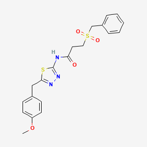 3-(benzylsulfonyl)-N-[5-(4-methoxybenzyl)-1,3,4-thiadiazol-2-yl]propanamide