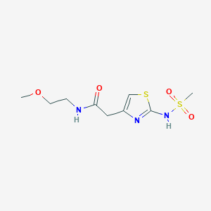 molecular formula C9H15N3O4S2 B11163724 N-(2-methoxyethyl)-2-{2-[(methylsulfonyl)amino]-1,3-thiazol-4-yl}acetamide 