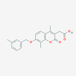 molecular formula C21H20O5 B11163745 {4,8-dimethyl-7-[(3-methylbenzyl)oxy]-2-oxo-2H-chromen-3-yl}acetic acid 