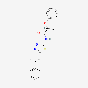 2-phenoxy-N-[5-(2-phenylpropyl)-1,3,4-thiadiazol-2-yl]propanamide