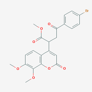 molecular formula C22H19BrO7 B11163765 methyl 4-(4-bromophenyl)-2-(7,8-dimethoxy-2-oxo-2H-chromen-4-yl)-4-oxobutanoate 