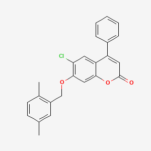 6-chloro-7-[(2,5-dimethylphenyl)methoxy]-4-phenyl-2H-chromen-2-one