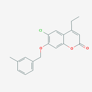 molecular formula C19H17ClO3 B11163783 6-chloro-4-ethyl-7-[(3-methylphenyl)methoxy]-2H-chromen-2-one 