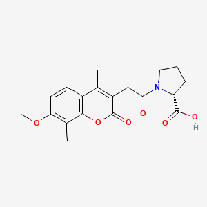 molecular formula C19H21NO6 B11163784 1-[(7-methoxy-4,8-dimethyl-2-oxo-2H-chromen-3-yl)acetyl]-D-proline 