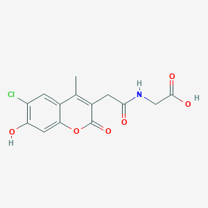 molecular formula C14H12ClNO6 B11163830 N-[(6-chloro-7-hydroxy-4-methyl-2-oxo-2H-chromen-3-yl)acetyl]glycine 