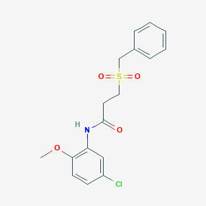 molecular formula C17H18ClNO4S B11163856 3-(benzylsulfonyl)-N-(5-chloro-2-methoxyphenyl)propanamide 