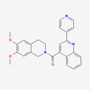 molecular formula C26H23N3O3 B11163873 [6,7-dimethoxy-3,4-dihydro-2(1H)-isoquinolinyl][2-(4-pyridyl)-4-quinolyl]methanone 