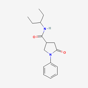 molecular formula C16H22N2O2 B11163883 5-oxo-N-(pentan-3-yl)-1-phenylpyrrolidine-3-carboxamide 