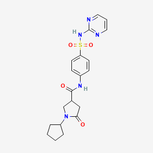 1-cyclopentyl-5-oxo-N-[4-(pyrimidin-2-ylsulfamoyl)phenyl]pyrrolidine-3-carboxamide