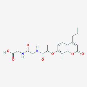 molecular formula C20H24N2O7 B11163917 N-{2-[(8-methyl-2-oxo-4-propyl-2H-chromen-7-yl)oxy]propanoyl}glycylglycine 