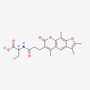 molecular formula C22H25NO6 B11163925 2-{[3-(2,3,5,9-tetramethyl-7-oxo-7H-furo[3,2-g]chromen-6-yl)propanoyl]amino}butanoic acid 