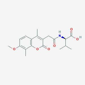 molecular formula C19H23NO6 B11163938 N-[(7-methoxy-4,8-dimethyl-2-oxo-2H-chromen-3-yl)acetyl]-D-valine 