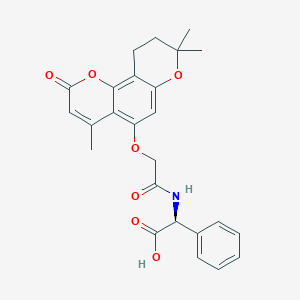 (2S)-phenyl({[(4,8,8-trimethyl-2-oxo-9,10-dihydro-2H,8H-pyrano[2,3-f]chromen-5-yl)oxy]acetyl}amino)ethanoic acid