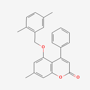 molecular formula C25H22O3 B11163959 5-[(2,5-dimethylphenyl)methoxy]-7-methyl-4-phenyl-2H-chromen-2-one 