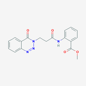 molecular formula C18H16N4O4 B11163962 methyl 2-({3-[4-oxo-1,2,3-benzotriazin-3(4H)-yl]propanoyl}amino)benzoate 