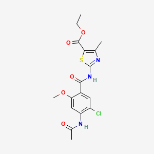 molecular formula C17H18ClN3O5S B11163968 Ethyl 2-({[4-(acetylamino)-5-chloro-2-methoxyphenyl]carbonyl}amino)-4-methyl-1,3-thiazole-5-carboxylate 